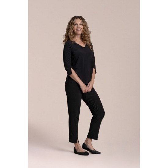 Sympli - Suitable Split Sleeve Top 3/4 Sleeve - Black
