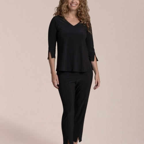 Sympli - Suitable Split Sleeve Top 3/4 Sleeve - Black