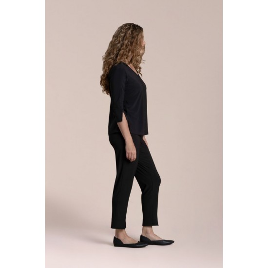 Sympli - Suitable Split Sleeve Top 3/4 Sleeve - Black