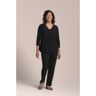 Sympli - Go To Soft V-Neck Top 3/4 Sleeve - Black