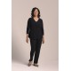 Sympli - Go To Soft V-Neck Top 3/4 Sleeve - Black
