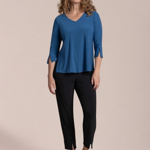 Sympli - Suitable Split Sleeve Top 3/4 Sleeve - Lake