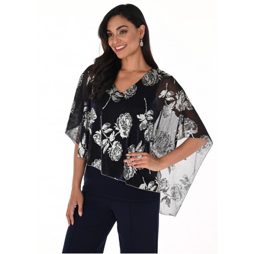 Frank Lyman - Knit Top #248349 - Navy/Gold