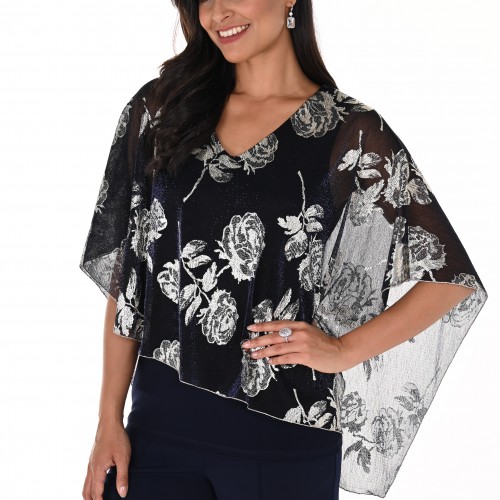 Frank Lyman - Knit Top #248349 - Navy/Gold