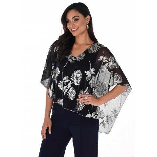 Frank Lyman - Knit Top #248349 - Navy/Gold