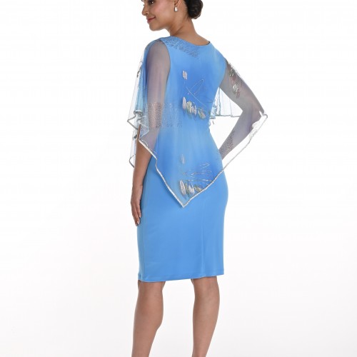 Frank Lyman - Knit Dress #258208 - Aqua/Multi