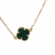 Merx Four Leaf Clover Short Necklace - Gold/Malachite #700-115