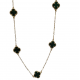 Merx Four Leaf Clover Short Necklace - Gold/Malachite #700-115