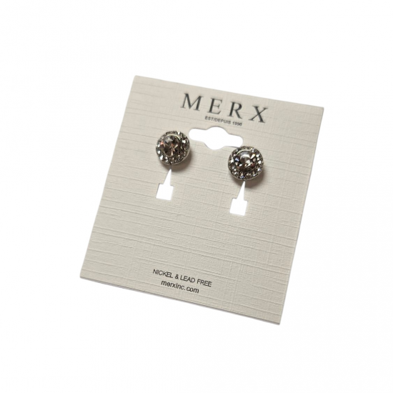 Merx Sofistica Crystals Post Earring - Rhodium #84-1515
