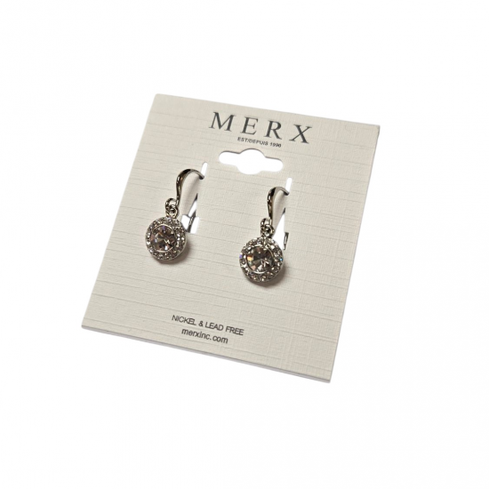 Merx Sofistica Crystals Hook Earring - Rhodium #84-1590