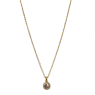 Merx Sofistica Crystals Bezel Pendant Necklace - Gold/Crystal #85-2586