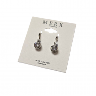 Merx Sofistica Crystals Bezel Hook Earring - Rhodium #84-1589