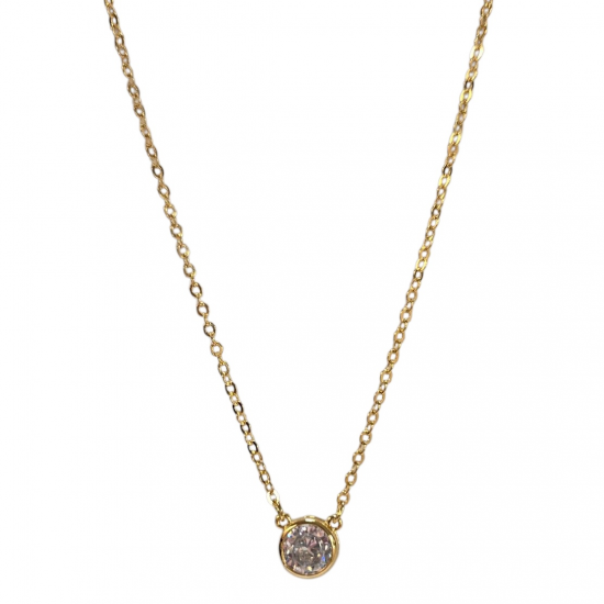 Merx Sofistica Crystals Bezel Pendant Necklace - Gold/Crystal #85-2585