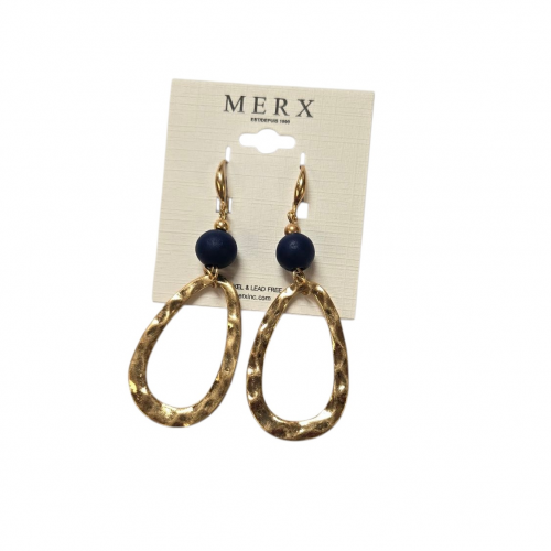 Merx Studio Earrings - Gold/Blue Wood #03-42385-1