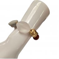 Merx Studio Stretch Bracelet - Gold/Clear Frosted/Carnelian #07-42394-1