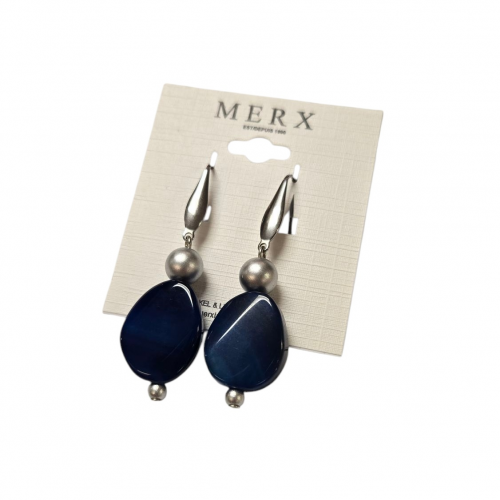 Merx Studio Earrings - Silver/Blue Semi-Precious Stones #03-42387