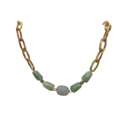 Merx Fashion Colourful Semi-Precious Stone Necklace - Amazonite #06-14351-1