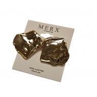 Merx Fashion Textured Metal Earring - Gold #03-14339-1