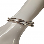 Merx Fashion Textured Metal Bangle Bracelet - Silver #07-02400