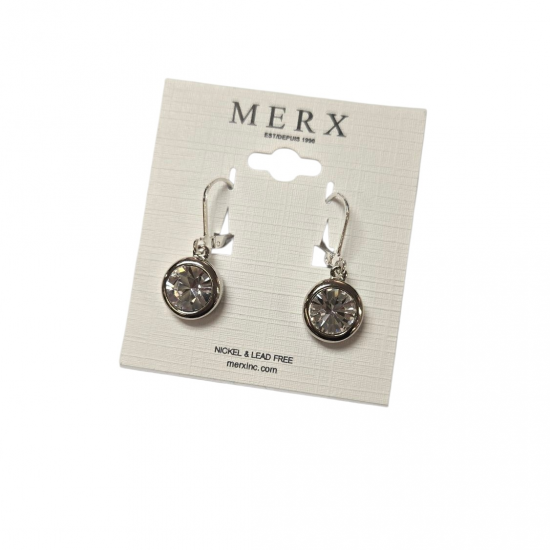 Merx Modern Earring - Rhodium/Crystal #150-397-00