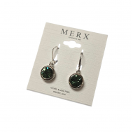Merx Modern Earring - Rhodium/Fern Green #150-397-100