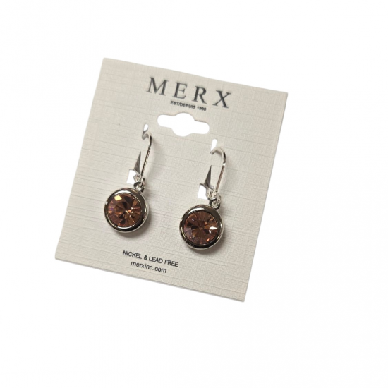 Merx Modern Earring - Rhodium/Blush Rose #150-397-14