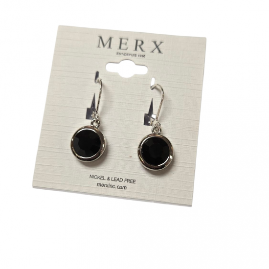 Merx Modern Earring - Rhodium/Jet #150-397-30