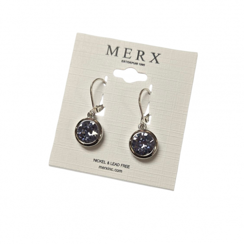 Merx Modern Earring - Rhodium/Lavender #150-397-93