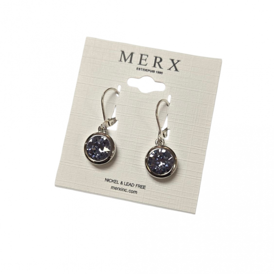 Merx Modern Earring - Rhodium/Lavender #150-397-93