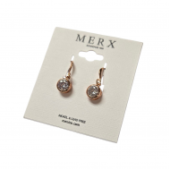 Merx Sofistica Crystals Bezel Hook Earring - Rose Gold #84-3589