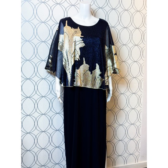 Frank Lyman - Knit Dress #258325 - Navy/Gold