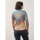 French Dressing - Long Sleeve V Neck Top - Sunset Boulevard