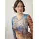 French Dressing - Long Sleeve V Neck Top - Sunset Boulevard