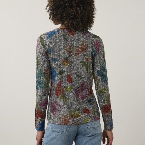French Dressing - Long Sleeve Rib Top - Rebecca Floral