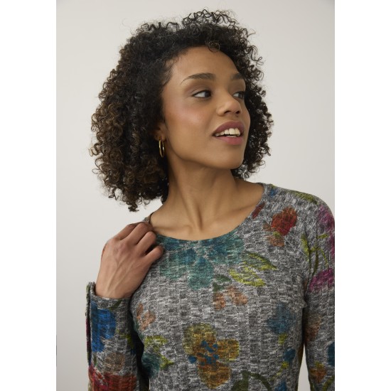 French Dressing - Long Sleeve Rib Top - Rebecca Floral