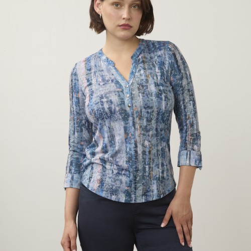 French Dressing - Henley Top - Gravity Indigo