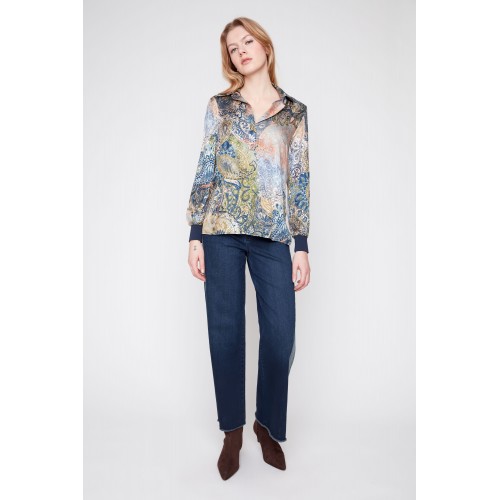 Renuar - Woven Blouse -  Olive Combination