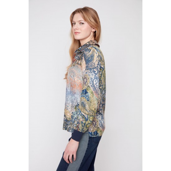 Renuar - Woven Blouse -  Olive Combination