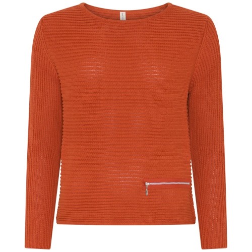 Skovhuus - Pullover Sweater Zip Detail - Copper Red