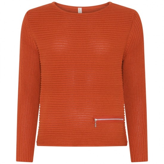 Skovhuus - Pullover Sweater Zip Detail - Copper Red
