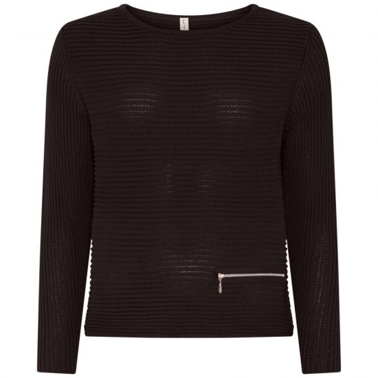 Skovhuus - Pullover Sweater Zip Detail - Black