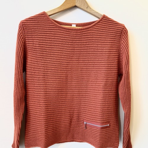 Skovhuus - Pullover Sweater Zip Detail - Copper Red