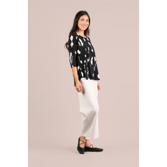 Sympli Go To Classic T Relax 3/4 Sleeve Print Cashew Plaid
