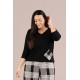 Sympli Revel Top Print Pocket Black / Cashew Plaid