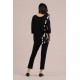 Sympli Kite Front Top Block Print 3/4 Cashew Splatter / Black
