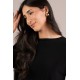 Sympli Kite Front Top Block Print 3/4 Cashew Splatter / Black
