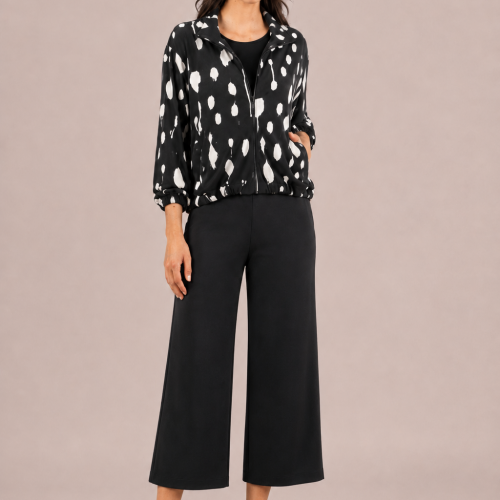 Sympli Bellezza Zip Jacket Print Cashew Splatter