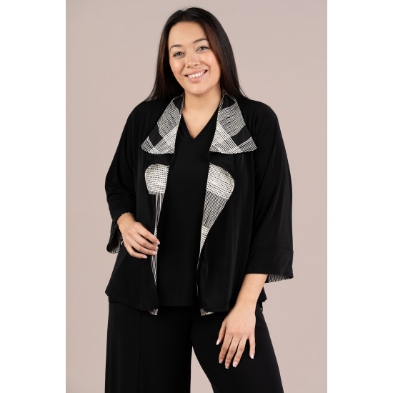 Sympli Nu Etch Reversible Jacket Black Cashew Plaid