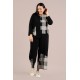 Sympli Wide Leg Crop Blocked Print Black / Cashew Splat