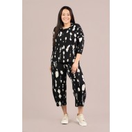 Sympli Narrow Lantern Pant Print Cashew Splatter